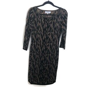 Kasper Animal Print Sweater Knee-length Dress